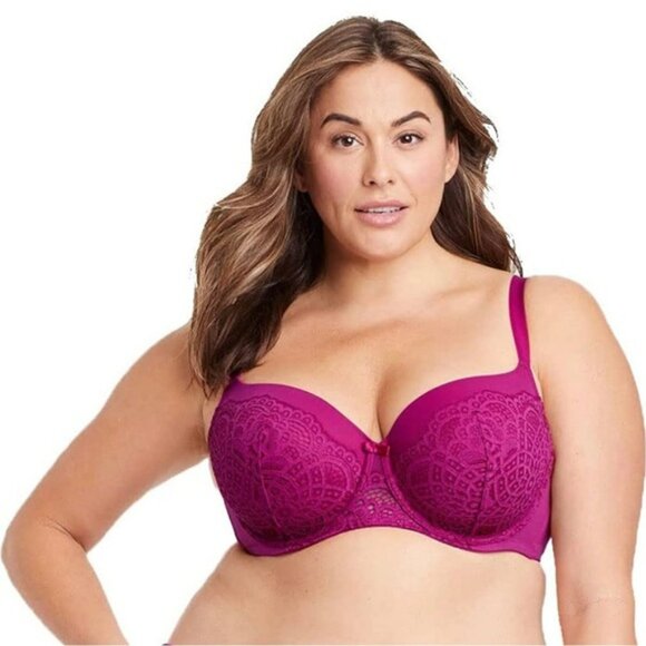 NWT Fushia Laced Lightly Lined Balconette Bra - Auden - Picture 4 of 5